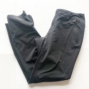 REI Pants Womens 8 Black Technical Hiking Pants Outdoor Knee Ankle Zip Active